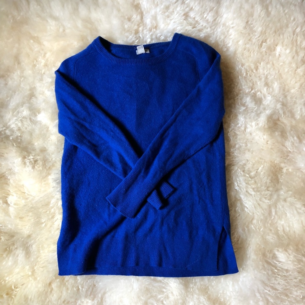 Bright Blue 100% Cashmere Sweater